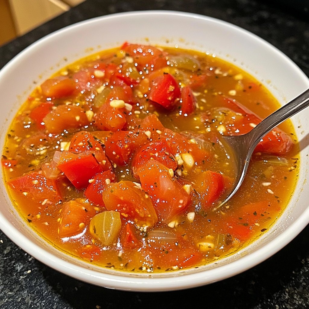 Tomatensuppe mit Knoblauch
