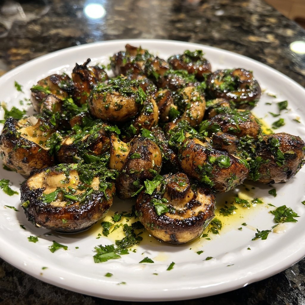 Gegrillte Champignons Kräuter Art