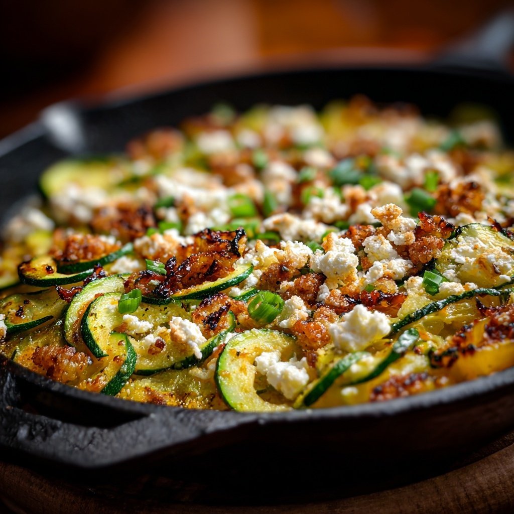 Kalorienarme Zucchini Pfanne Mit Feta
